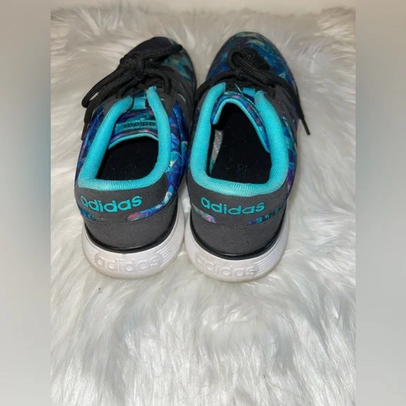 Adidas multicolored, trimmed and turquoise and gray used condition, size 8.5 - Picture 2 of 3